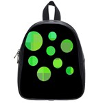 Green circles School Bags (Small)  Front