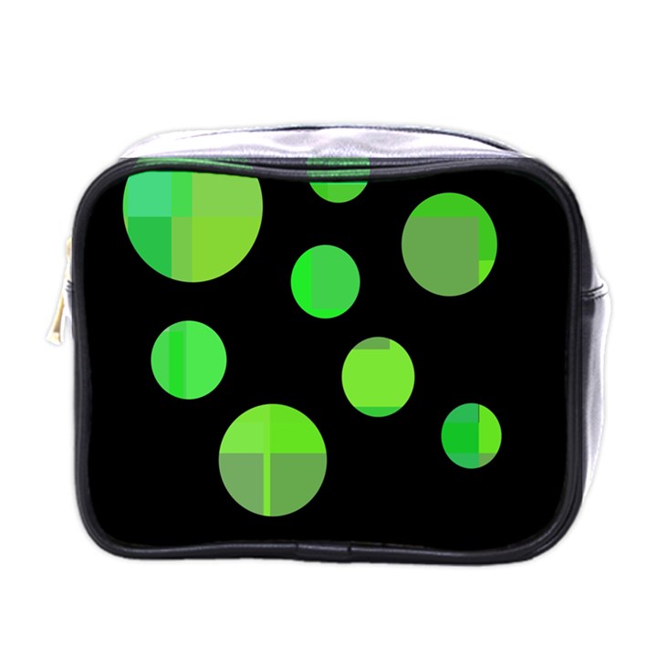 Green circles Mini Toiletries Bags