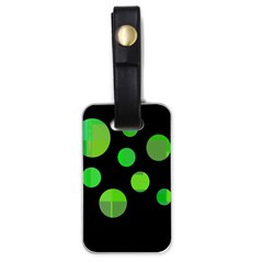 Green Circles Luggage Tags (one Side) 