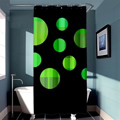 Green Circles Shower Curtain 36  X 72  (stall)  by Valentinaart