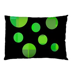 Green Circles Pillow Case (two Sides)