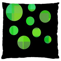 Green Circles Large Cushion Case (one Side)