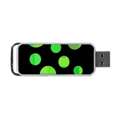 Green Circles Portable Usb Flash (one Side)