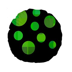 Green Circles Standard 15  Premium Round Cushions