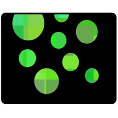 Green Circles Double Sided Fleece Blanket (medium) 