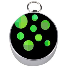 Green Circles Silver Compasses