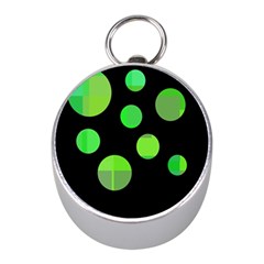 Green Circles Mini Silver Compasses by Valentinaart