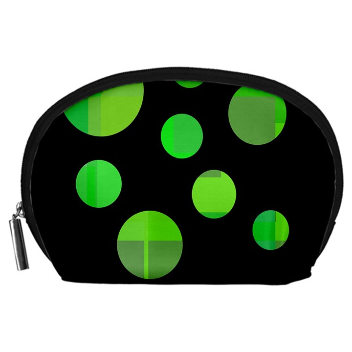 Green circles Accessory Pouches (Large) 