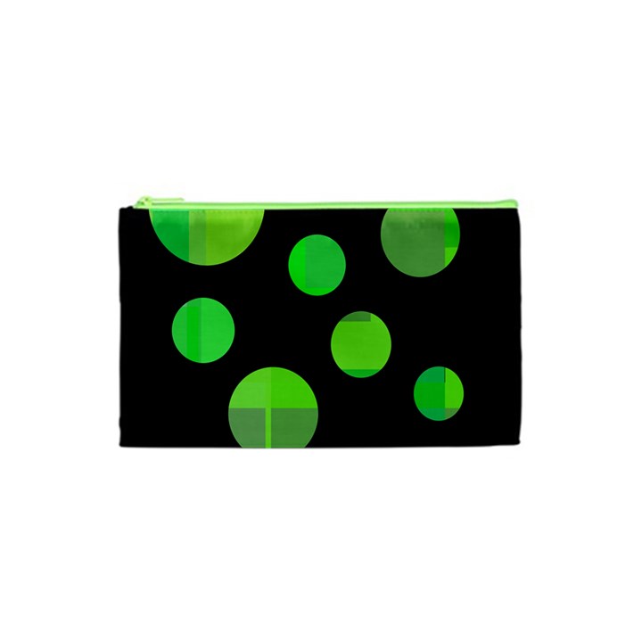 Green circles Cosmetic Bag (XS)