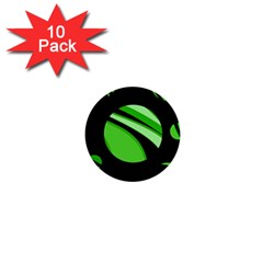 Green Balls   1  Mini Buttons (10 Pack) 