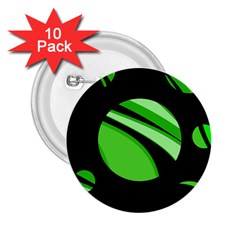 Green Balls   2 25  Buttons (10 Pack) 