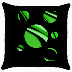 Green Balls   Throw Pillow Case (black)