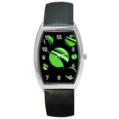 Green Balls   Barrel Style Metal Watch