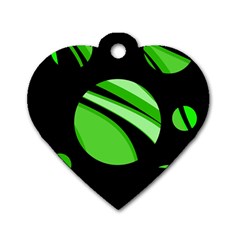 Green Balls   Dog Tag Heart (two Sides)