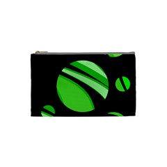 Green Balls   Cosmetic Bag (small)  by Valentinaart