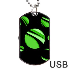 Green Balls   Dog Tag Usb Flash (one Side)