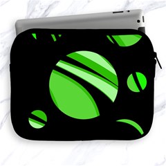 Green Balls   Apple Ipad 2/3/4 Zipper Cases by Valentinaart