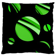 Green Balls   Large Flano Cushion Case (one Side)