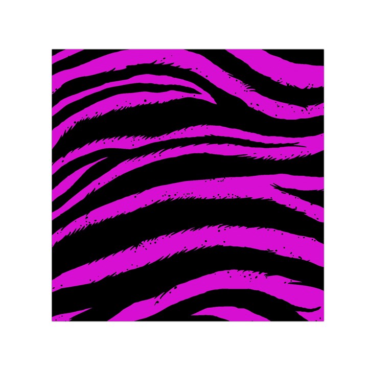 Pink Zebra Small Satin Scarf (Square)