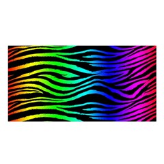 Rainbow Zebra Satin Shawl