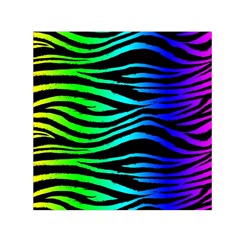 Rainbow Zebra Small Satin Scarf (square)