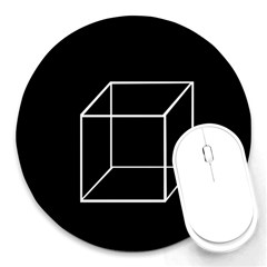 Simple Cube Round Mousepads by Valentinaart