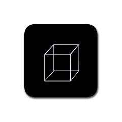 Simple Cube Rubber Square Coaster (4 Pack) 