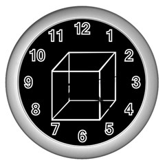 Simple Cube Wall Clocks (silver) 