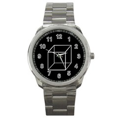 Simple Cube Sport Metal Watch by Valentinaart