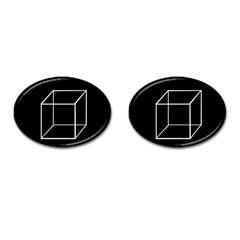 Simple Cube Cufflinks (oval)