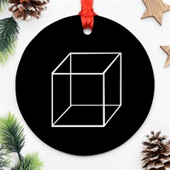 Simple Cube Round Ornament (two Sides)  by Valentinaart