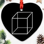 Simple Cube Heart Ornament (2 Sides) Back