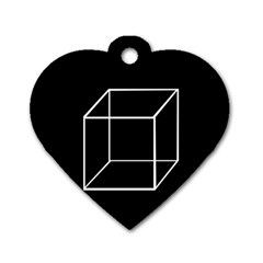 Simple Cube Dog Tag Heart (two Sides)