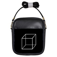 Simple Cube Girls Sling Bags by Valentinaart