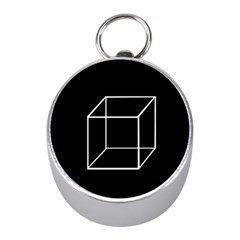 Simple Cube Mini Silver Compasses