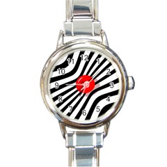 Abstract Red Ball Round Italian Charm Watch by Valentinaart