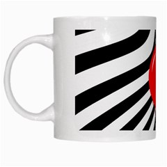 Abstract Red Ball White Mugs