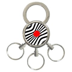 Abstract Red Ball 3-ring Key Chains