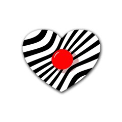 Abstract Red Ball Rubber Coaster (heart) 