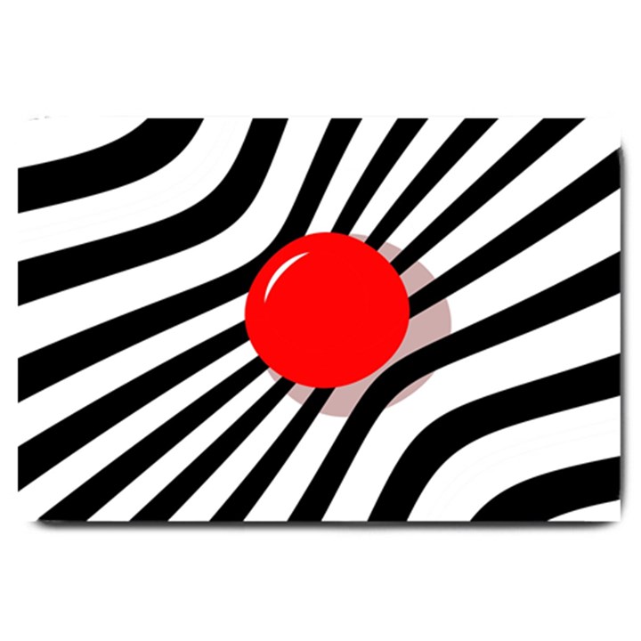 Abstract red ball Large Doormat 