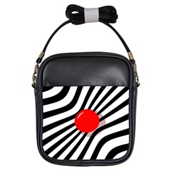 Abstract Red Ball Girls Sling Bags