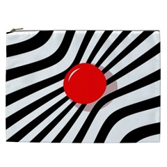 Abstract Red Ball Cosmetic Bag (xxl)  by Valentinaart