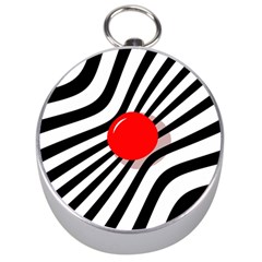 Abstract Red Ball Silver Compasses