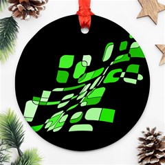 Green Decorative Abstraction Ornament (round) 