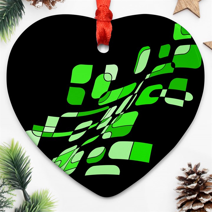 Green decorative abstraction Ornament (Heart) 