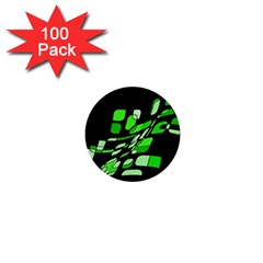 Green Decorative Abstraction 1  Mini Buttons (100 Pack)  by Valentinaart