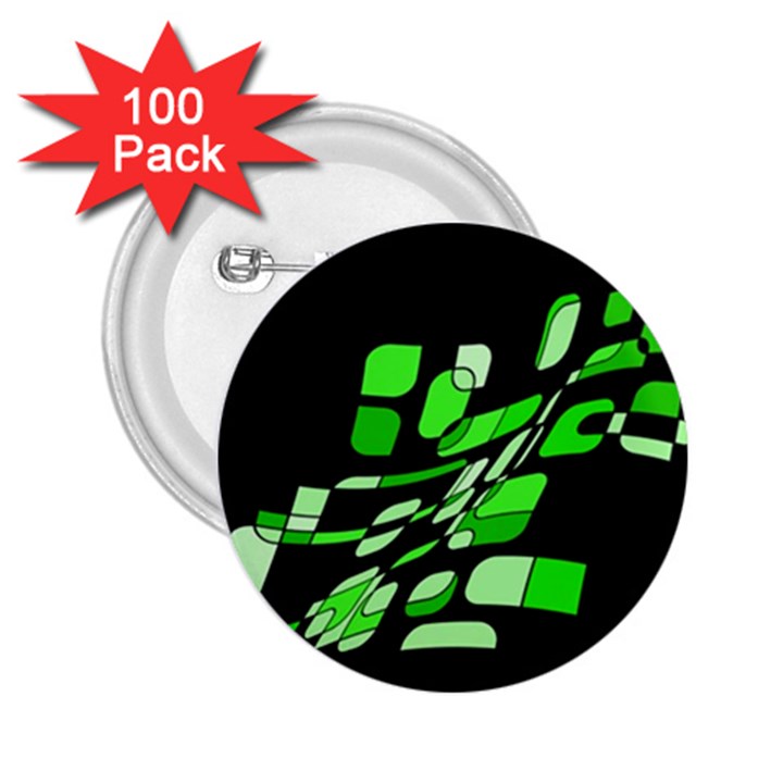 Green decorative abstraction 2.25  Buttons (100 pack) 