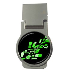 Green Decorative Abstraction Money Clips (round) 