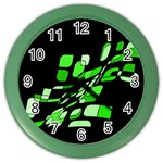 Green decorative abstraction Color Wall Clocks Front