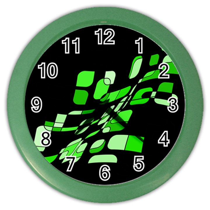 Green decorative abstraction Color Wall Clocks